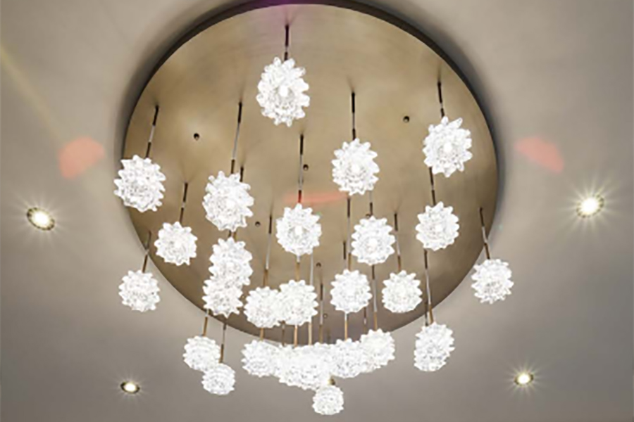 云朵状吸顶灯与场景融合展示 云朵状吸顶灯与场景融合展示