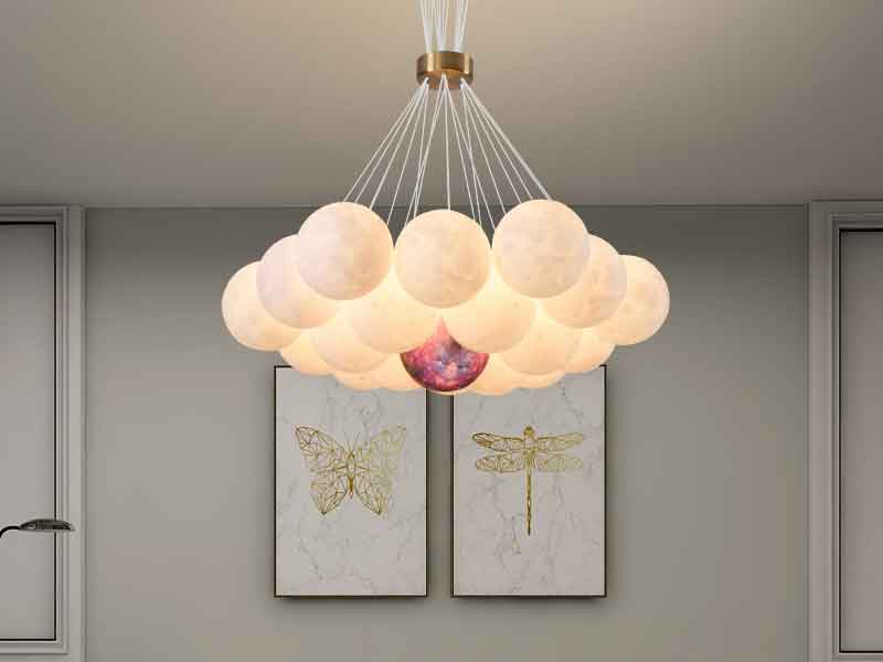 3D打印仿月球餐厅吊灯-K112