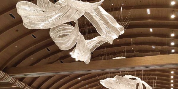 大厅吊灯长方形飘带创意个性异形灯具