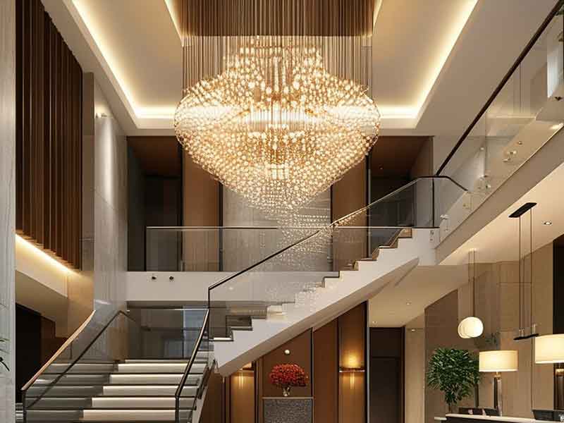 非标定制复式楼水晶装饰灯具-K094