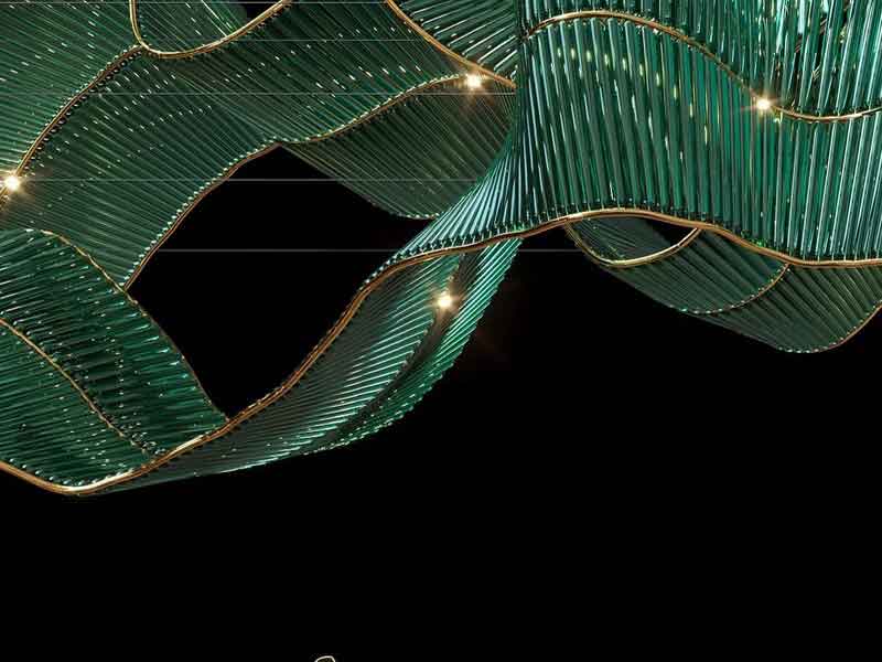 轻奢宝石绿非标大吊灯-K046 轻奢宝石绿非标大吊灯-K046