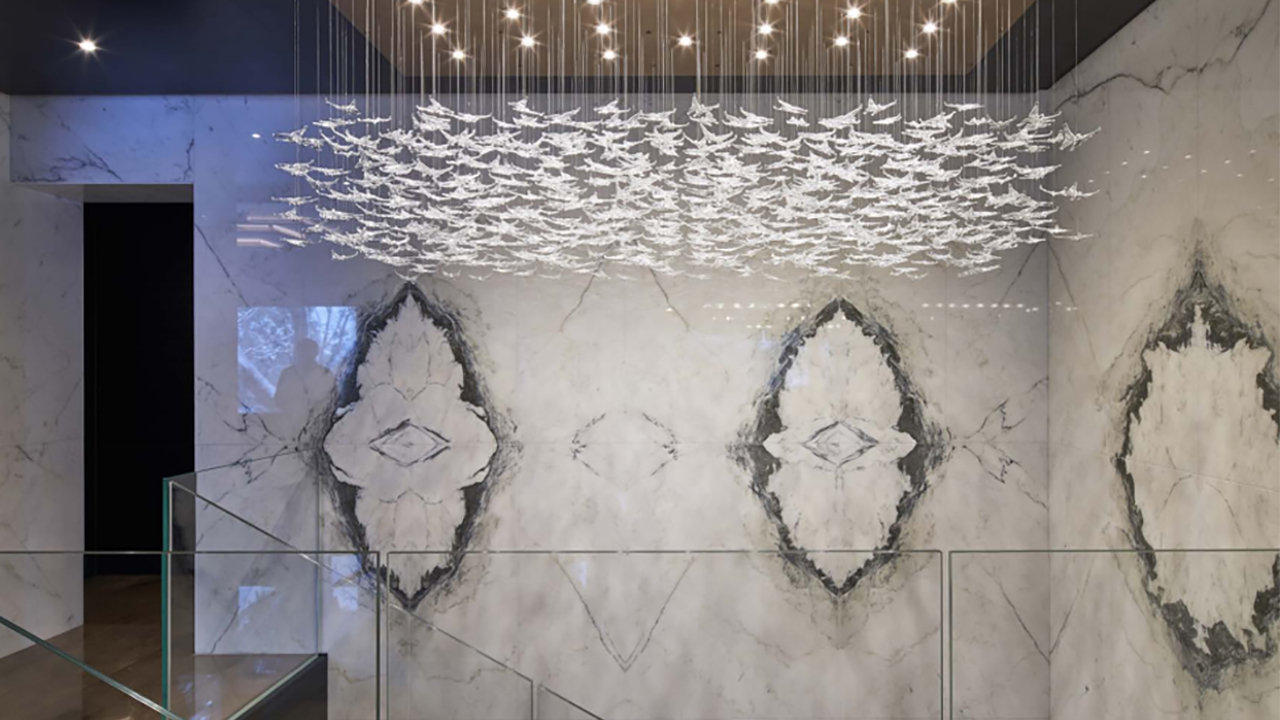 酒店灯具定制-梦幻蝴蝶水晶灯饰