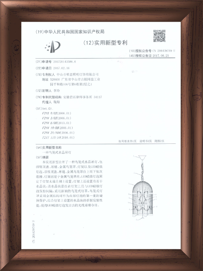 外观专利-4204833水晶灯-2