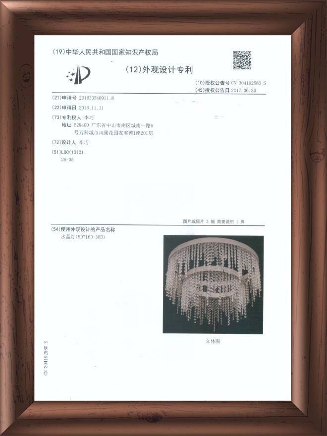外观专利-4204833水晶灯-2